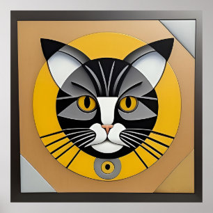 Poster Œuvre d'art géométrique de chat