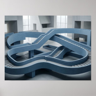 Poster Œuvre d'art géométrique murale à voie architectura