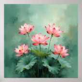 Poster Œuvre d'art Lotus Rose (Devant)