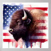Poster Œuvre d'art majestueuse représentant des bisons am (Devant)
