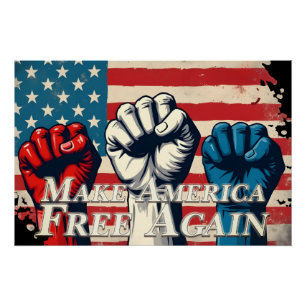 Poster Œuvre d'art Make America Free Again