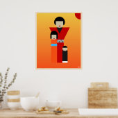 Poster OEuvre d'art mère et enfant japonaise (Cuisine)