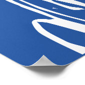 Poster OEuvre d'art moderne Bleu Botanique Florale (Coin)