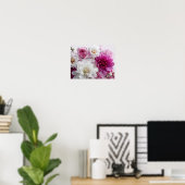Poster Œuvre d'art murale à fleurs rouges et blanches – D (Bureau à domicile)