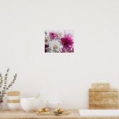 Poster Œuvre d'art murale à fleurs rouges et blanches – D (Cuisine)