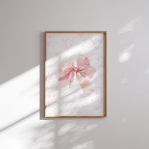 Poster Œuvre d'art murale ange à ruban rose
