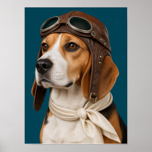 Poster Œuvre d'art murale Beagle — Portrait de chien pilo