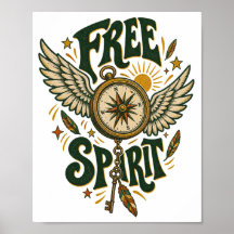 Œuvre d'art murale boussole ailée Free Spirit Vint