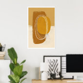 Poster Œuvre d'art murale Cercles de coucher de soleil - (Bureau à domicile)