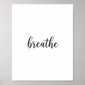 Poster Œuvre d'art murale citation Breathe Script (Devant)