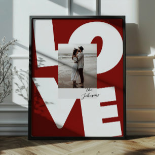 Poster Œuvre d'art murale d'amour audacieux rétro avec ph