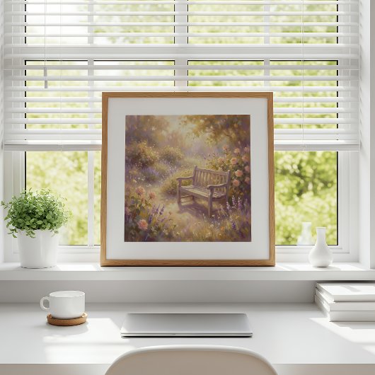 Poster Œuvre d'art murale de banc de jardin