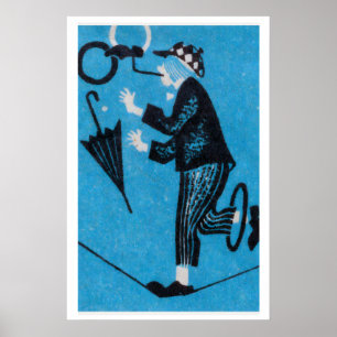 Poster Œuvre d'art murale de boîte d'allumettes Clown de