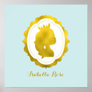 Poster Oeuvre d'art murale de cameo de petite fille à la