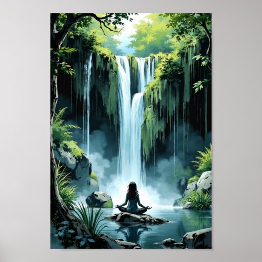 Poster Œuvre d'art murale de cascade anime (Devant)