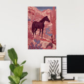 Poster Œuvre d'art murale de cheval du désert occidental, (Bureau à domicile)