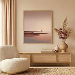 Poster Œuvre d'art murale de coucher de soleil côtier pou