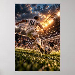 Poster Œuvre d'art murale de football - Tir au but numéro