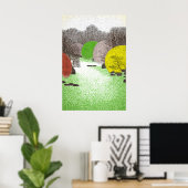 Poster Œuvre d'art murale de forêt pointillée Rivière d'a (Bureau à domicile)