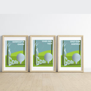 Poster Œuvre d'art murale de golf pour golfeur et club de