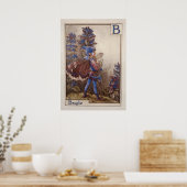 Poster Œuvre d'art murale de l'alphabet féerique vintage (Cuisine)