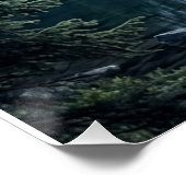 Poster Œuvre d'art murale de luxe de forêt d'arbres verts (Coin)