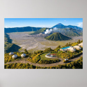 Poster Œuvre d'art murale de luxe du volcan aérien du mon