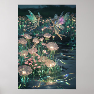 Poster Œuvre d'art murale de paysages de rêves de fées Fé