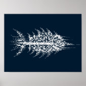 Poster Œuvre d'art murale de poisson blanc Pixel Glitch (Devant)