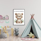 Poster Oeuvre d'art murale de safari de bébé léopard ador