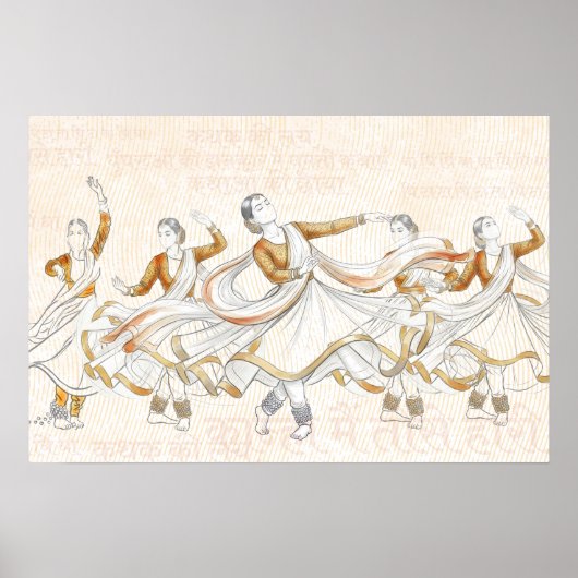 Poster Œuvre d'art murale de scène de danse classique ind (Devant)
