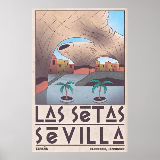 Poster Œuvre d'art murale de Séville en grès avec arche e (Devant)