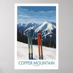 Poster Œuvre d'art murale de ski à Copper Mountain Impres
