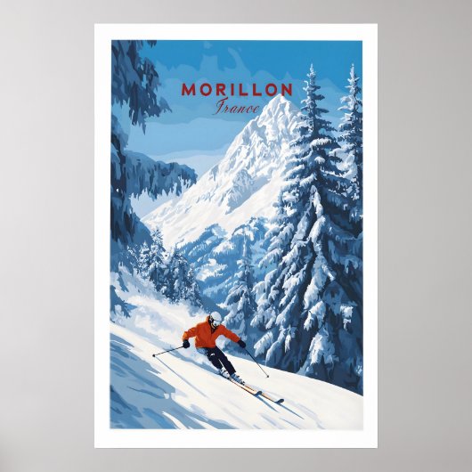 Poster Œuvre d'art murale de ski Morillon (Devant)