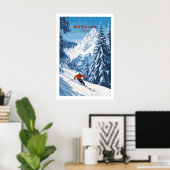 Poster Œuvre d'art murale de ski Morillon (Bureau à domicile)