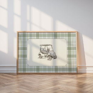 Poster Œuvre d'art murale de voiturette de golf vintage