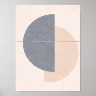 Poster Œuvre d'art murale demi-cercle scandinave – Géomét