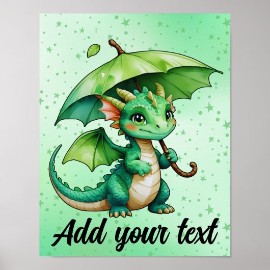 Poster Œuvre d'art murale Dragon Pastel 11x14 (Devant)