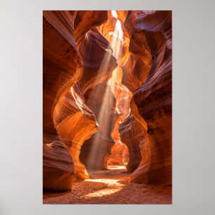Poster Œuvre d'art murale du canyon Antelope Sunbeam Dese