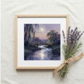 Poster Oeuvre d'art murale du pont au clair de lune Paysa