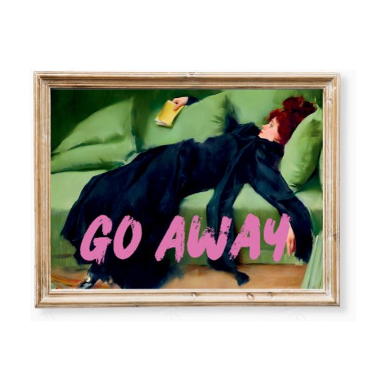 Poster Œuvre d'art murale éloigne-toi, portrait de femme