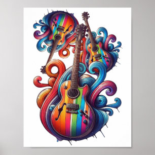 Poster Œuvre d'art murale en bois avec son goutte à goutt