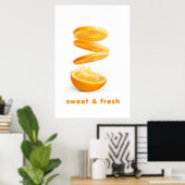Poster Œuvre d'art murale en fruits Splash d'été (Bureau à domicile)