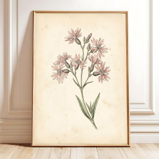 Poster Œuvre d'art murale encadrée florale Vintage Ragged