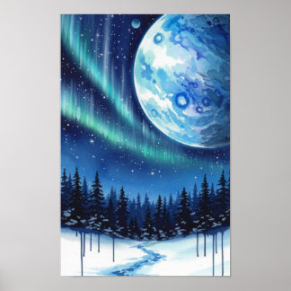 Poster Œuvre d'art murale. Fantaisie hivernale