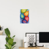 Poster Œuvre d'art murale. Feuilles colorées (Bureau à domicile)