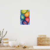 Poster Œuvre d'art murale. Feuilles colorées (Cuisine)