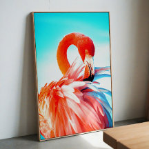 Œuvre d'art murale flamant rose
