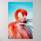 Poster Œuvre d'art murale flamant rose (Devant)