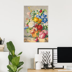 Poster Œuvre d'art murale florale botanique pastel élégan